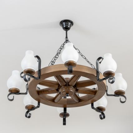 Brilagi - Luster na lancu ROATA 8xE14/40W/230V prečnika 70 cm bukva/orah