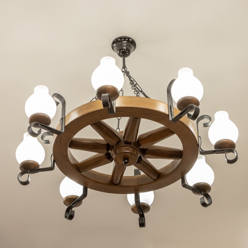 Brilagi - Luster na lancu ROATA 8xE14/40W/230V prečnika 70 cm bukva/orah