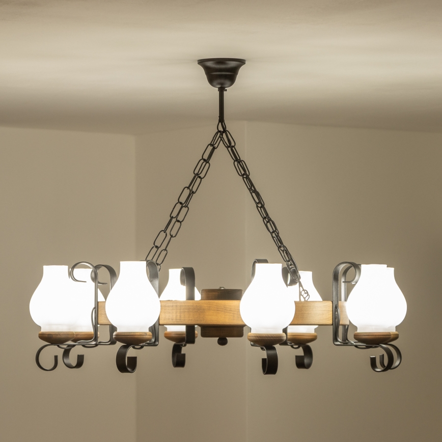 Brilagi - Luster na lancu ROATA 8xE14/40W/230V Ø 70 cm bukva