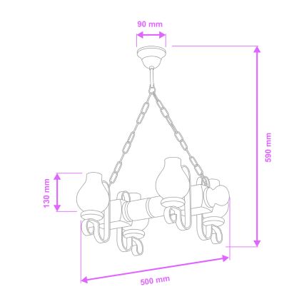 Brilagi - Luster na lancu RUSTIC 4xE14/40W/230V buk