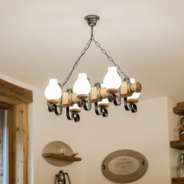 Brilagi - Luster na lancu RUSTIC 6xE14/40W/230V bukva