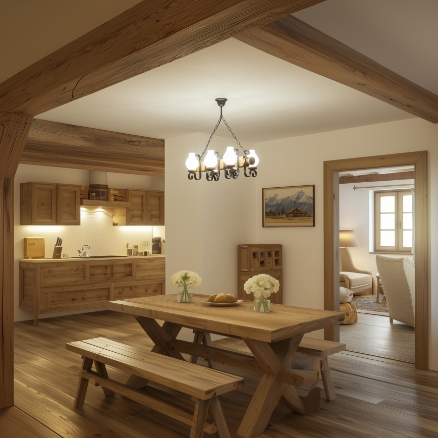 Brilagi - Luster na lancu RUSTIC 6xE14/40W/230V bukva