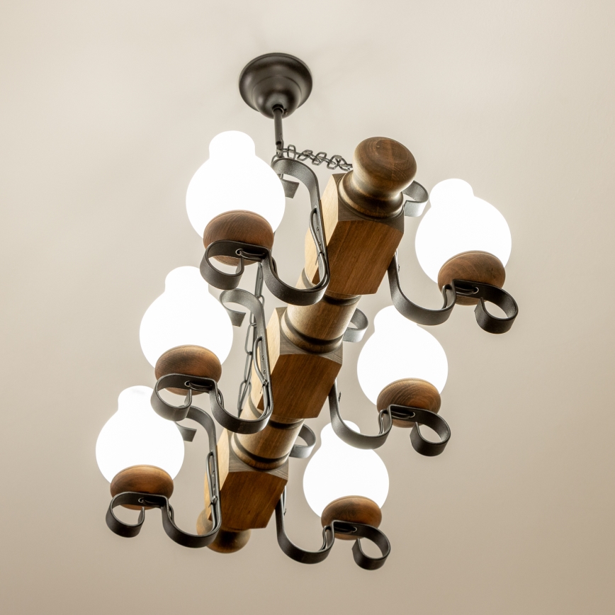 Brilagi - Luster na lancu RUSTIC 6xE14/40W/230V bukva