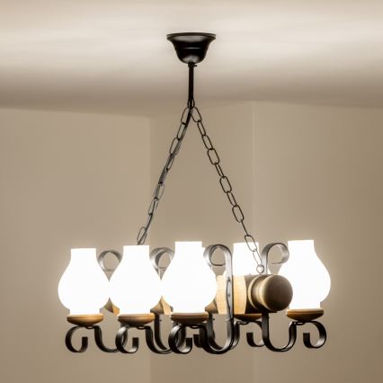 Brilagi - Luster na lancu RUSTIC 6xE14/40W/230V bukva