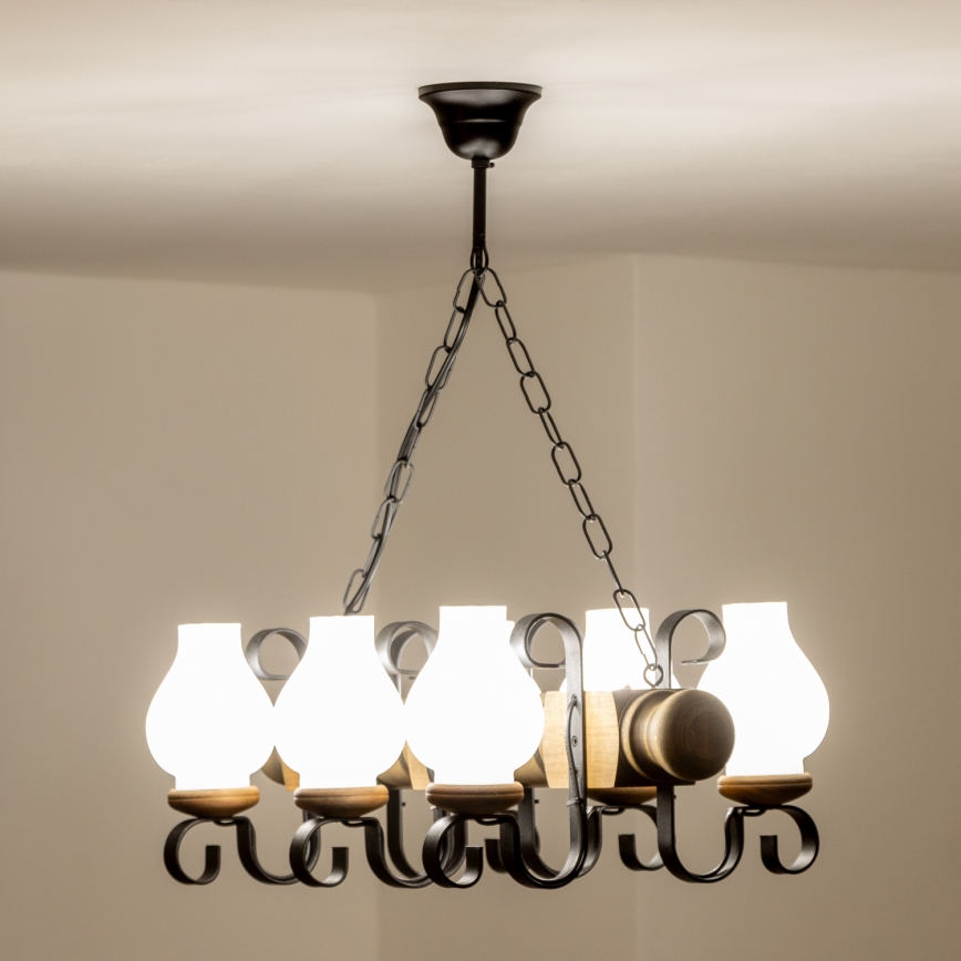 Brilagi - Luster na lancu RUSTIC 6xE14/40W/230V bukva
