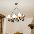 Brilagi - Luster na lancu RUSTIC 6xE14/40W/230V bukva/orah