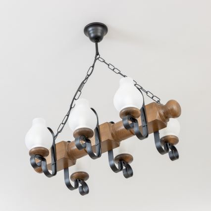 Brilagi - Luster na lancu RUSTIC 6xE14/40W/230V bukva/orah