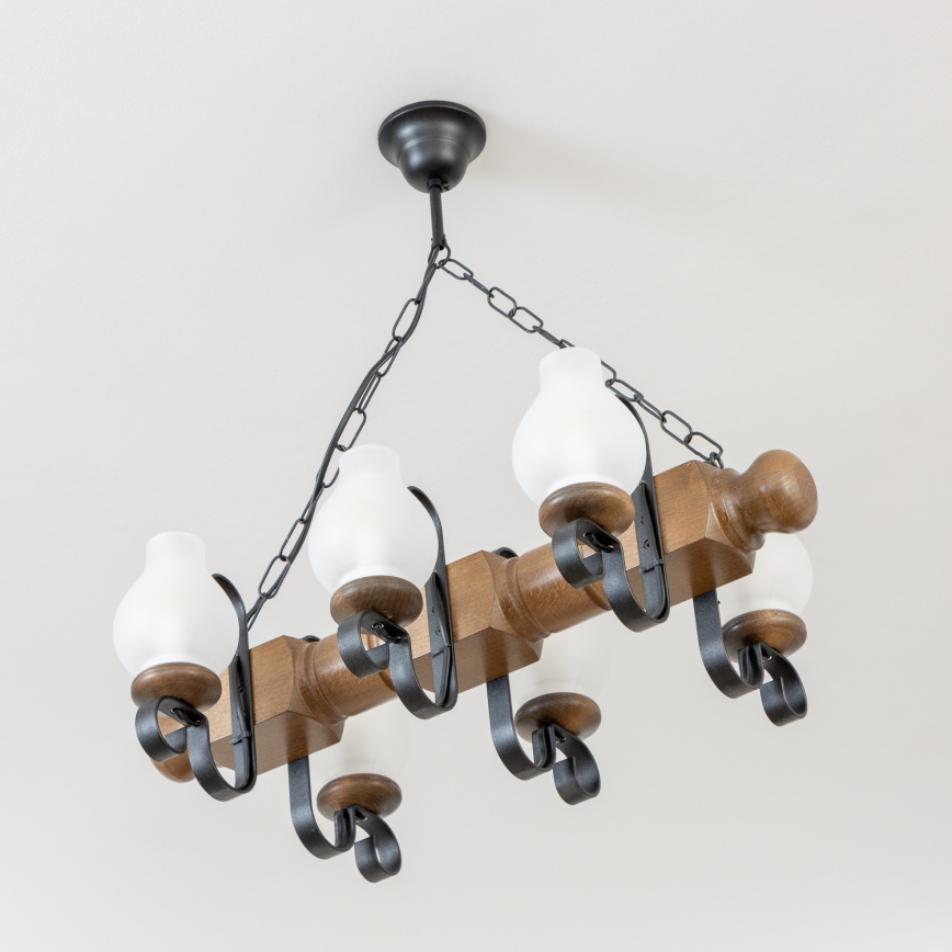 Brilagi - Luster na lancu RUSTIC 6xE14/40W/230V bukva/orah