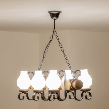 Brilagi - Luster na lancu RUSTIC 6xE14/40W/230V bukva/orah