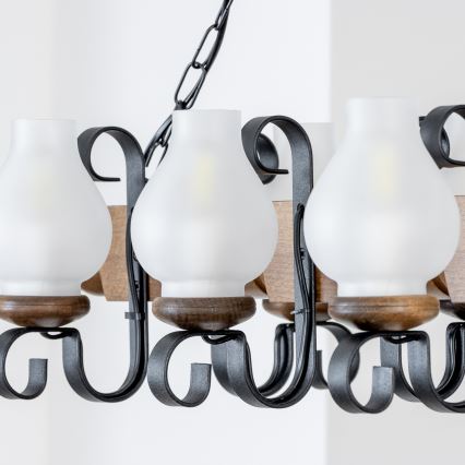 Brilagi - Luster na lancu RUSTIC 6xE14/40W/230V bukva/orah