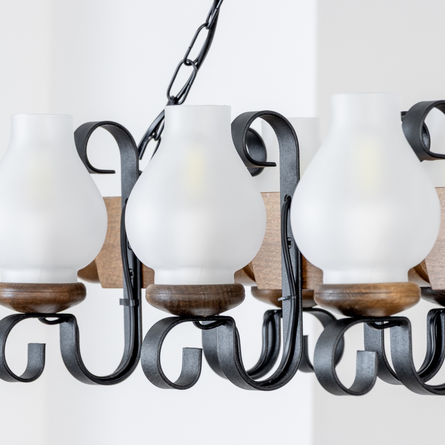 Brilagi - Luster na lancu RUSTIC 6xE14/40W/230V bukva/orah