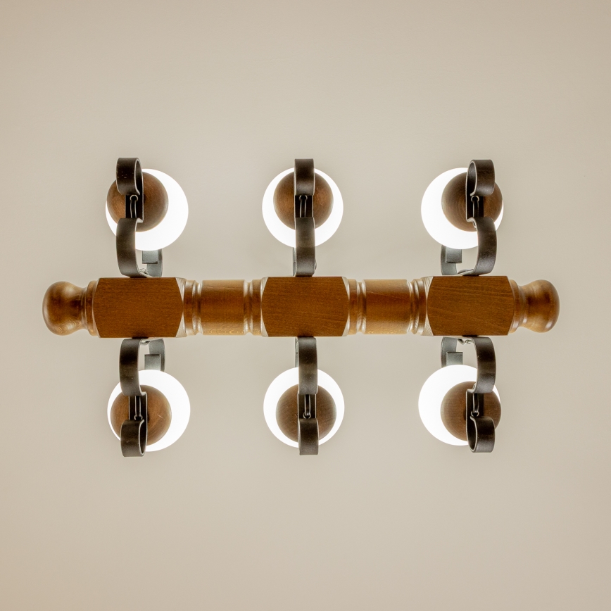 Brilagi - Luster na lancu RUSTIC 6xE14/40W/230V bukva/orah
