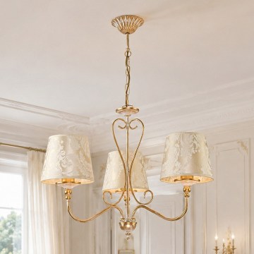 BRILAGI - Luster na lancu SONIA 3xE27/15W/230V prečnik 64 cm krem/patina