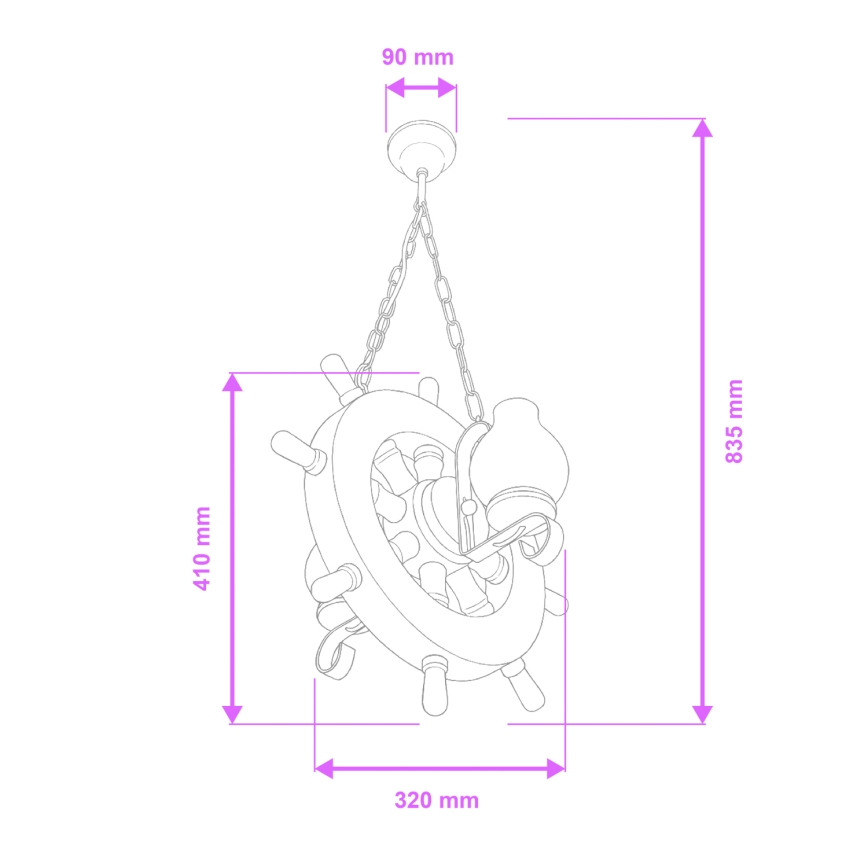 Brilagi - Luster na lancu TIMONA 2xE14/40W/230V buk