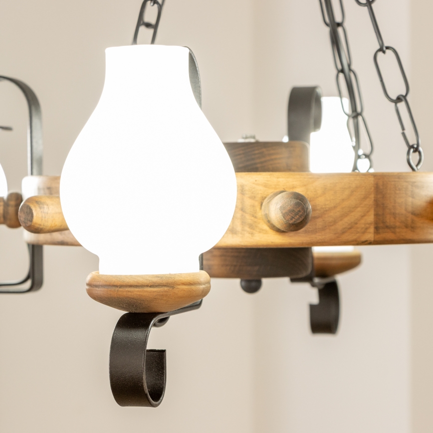 Brilagi - Luster na lancu TIMONA 4xE14/40W/230V, prečnik 50 cm, buk