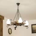 Brilagi - Luster na lancu TIMONA 4xE14/40W/230V prečnik 50 cm buk/orah