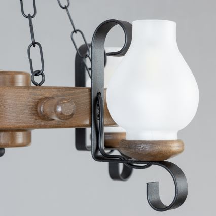 Brilagi - Luster na lancu TIMONA 4xE14/40W/230V prečnik 50 cm buk/orah