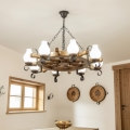 Brilagi - Luster na lancu TIMONA 8xE14/40W/230V prečnik 70 cm buk/orah