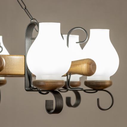 Brilagi - Luster na lancu TIMONA 8xE14/40W/230V prečnik 70 cm buk/orah