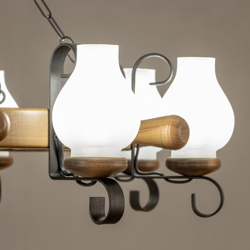 Brilagi - Luster na lancu TIMONA 8xE14/40W/230V prečnik 70 cm buk/orah