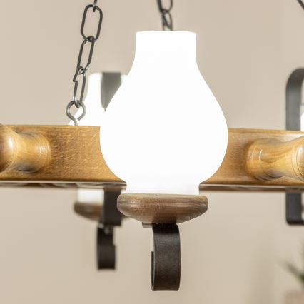 Brilagi - Luster na lancu TIMONA 8xE14/40W/230V prečnik 70 cm buk/orah