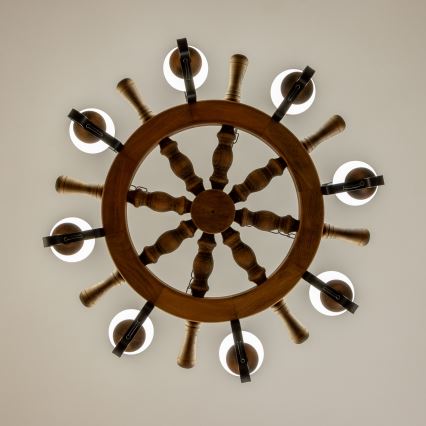 BRILAGI - Luster na lancu TIMONA 8xE14/40W/230V, prečnik 70 cm, bukva
