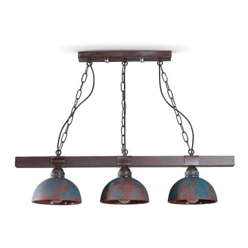 BRILAGI - Luster na lancu VIRIONI 3xE27/60W/230V braon/patina