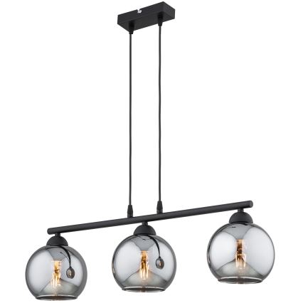 Brilagi - Luster na lanku DIOR 3xE27/60W/230V crna/dimno siva