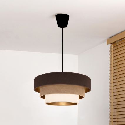 Brilagi - Luster na lanku LUNETA 1xE27/60W/230V prečnik 40 cm smeđa/bež/krem