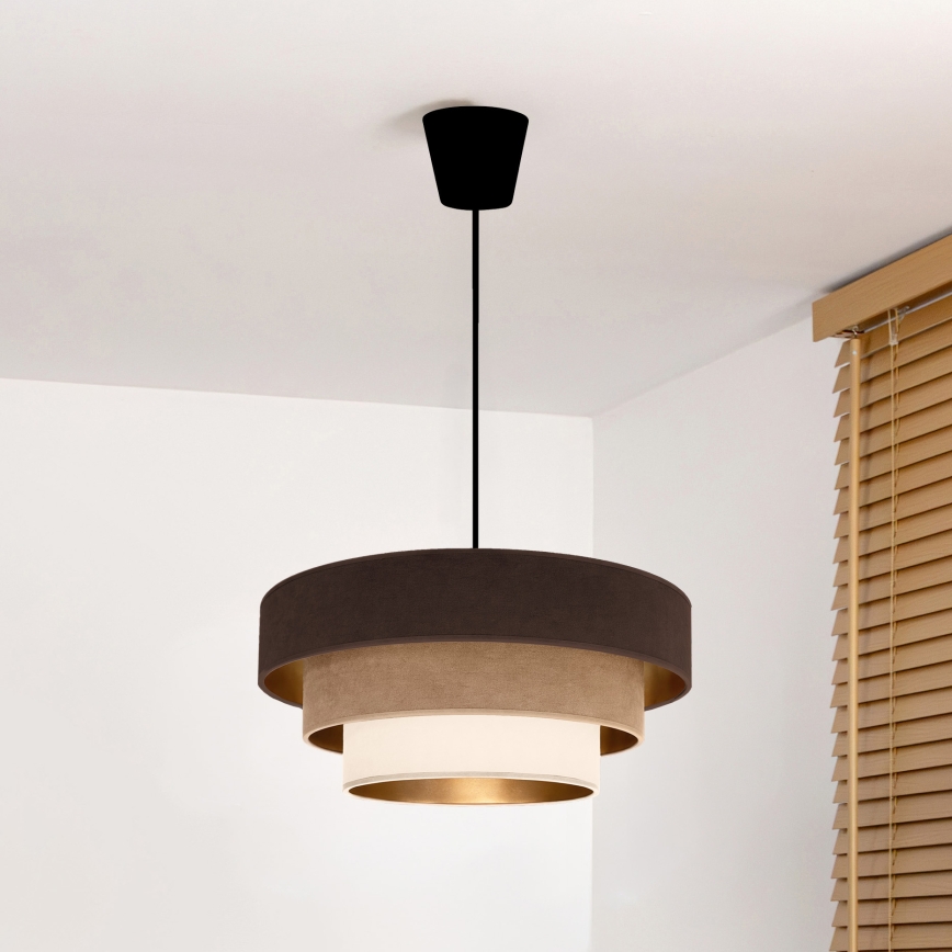 Brilagi - Luster na lanku LUNETA 1xE27/60W/230V prečnik 40 cm smeđa/bež/krem