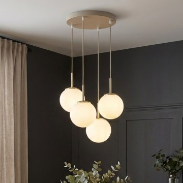Brilagi - Luster na lanku MILO ECRU 4xE27/60W/230V bež/zlatna