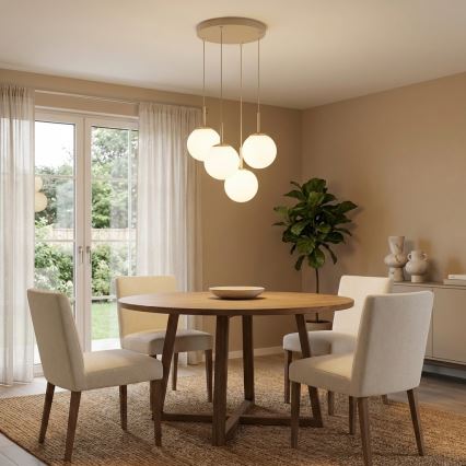 BRILAGI - Luster na lanku MILO ECRU 4xE27/60W/230V bež/zlatna