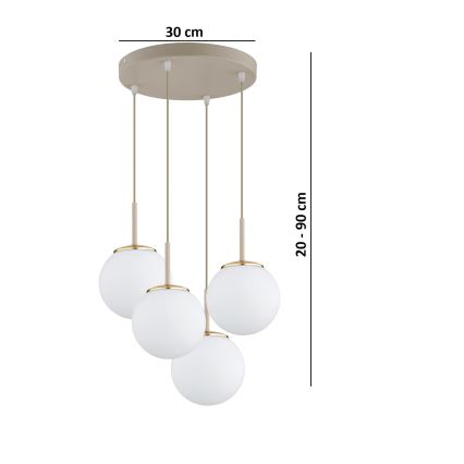 BRILAGI - Luster na lanku MILO ECRU 4xE27/60W/230V bež/zlatna