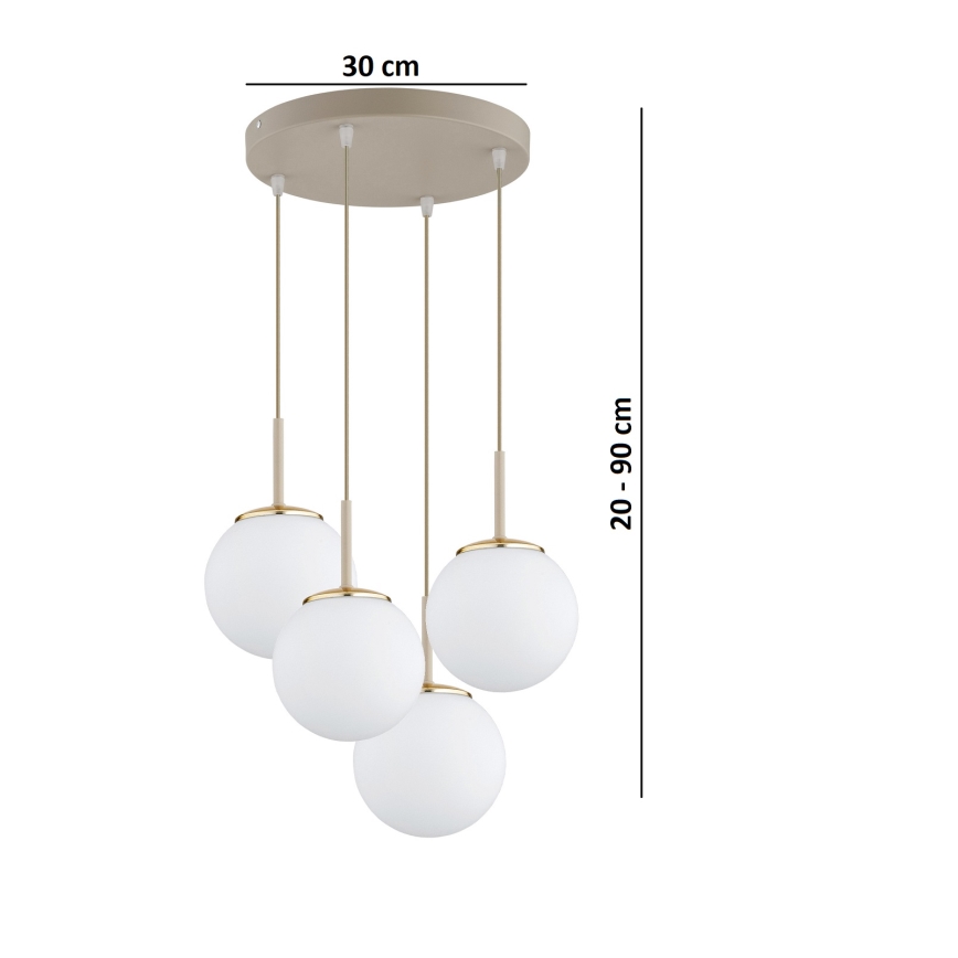 BRILAGI - Luster na lanku MILO ECRU 4xE27/60W/230V bež/zlatna