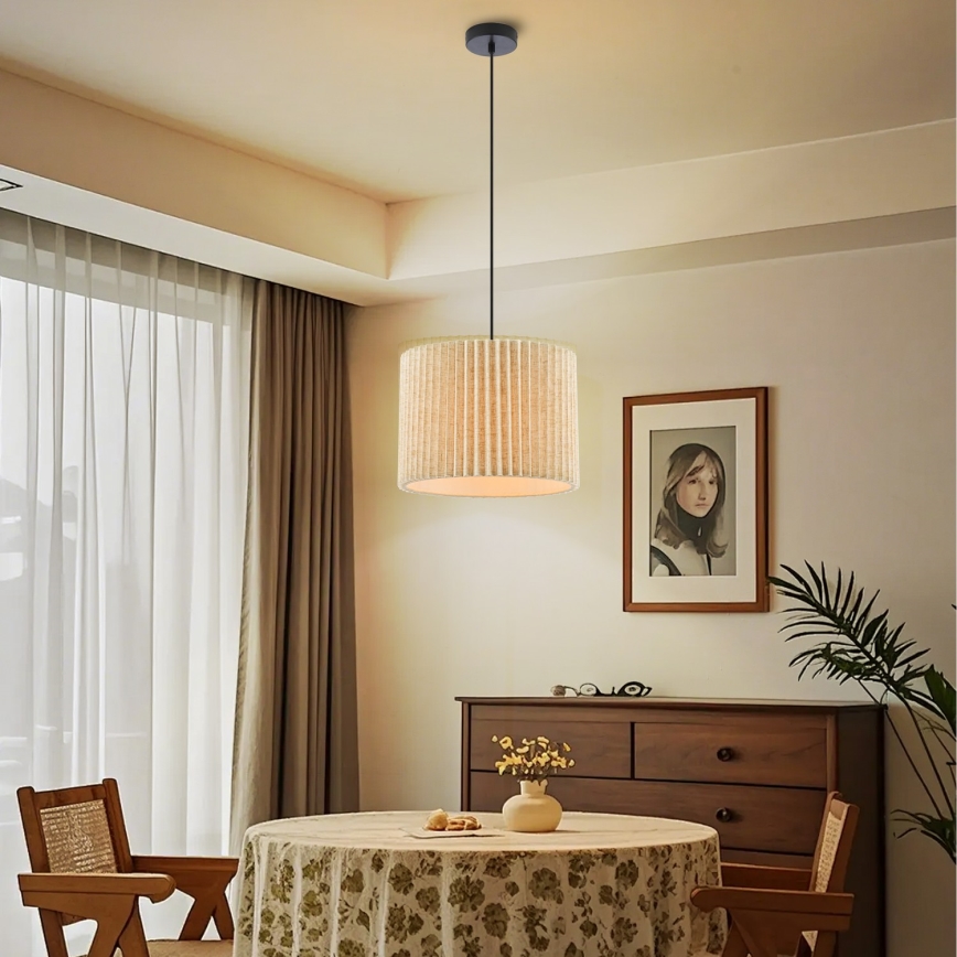 Brilagi - Luster na lanku NORDIC WAVE 1xE27/15W/230V prečnik 32 cm lan/crna
