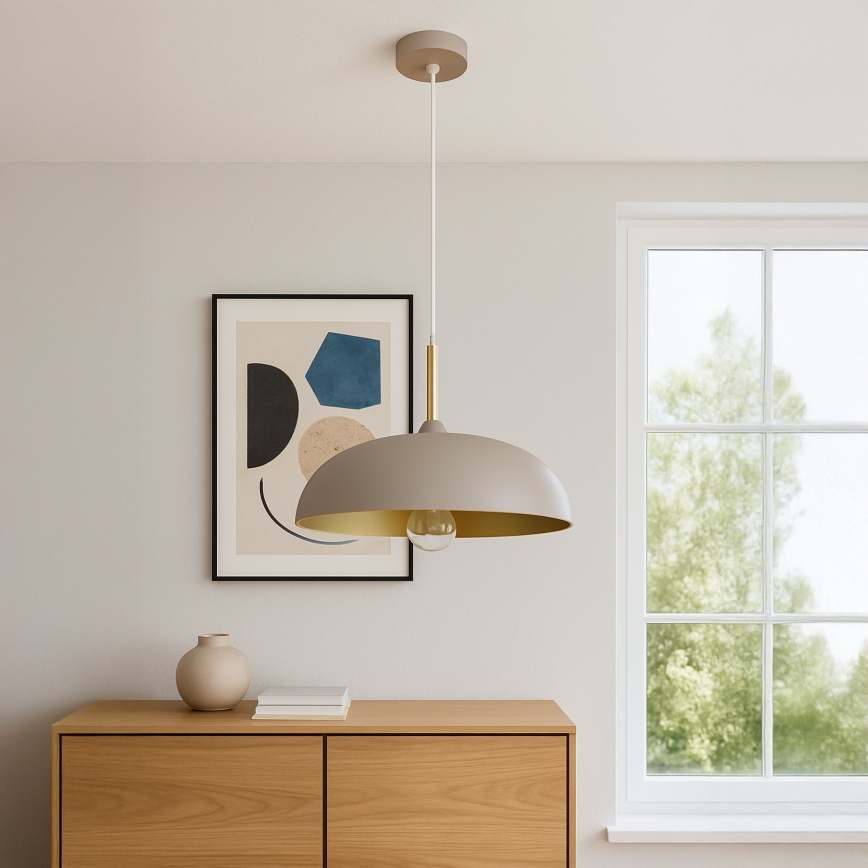 Brilagi - Luster na sajli ABRAHAM 1xE27/60W/230V Ø 45 cm bež