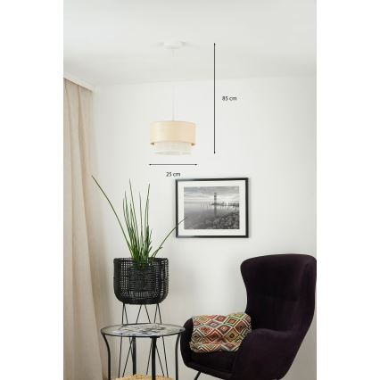 BRILAGI - Luster na sajli ARIZONA BOHO 1xE27/15W/230V prečnik 25 cm bež/bela