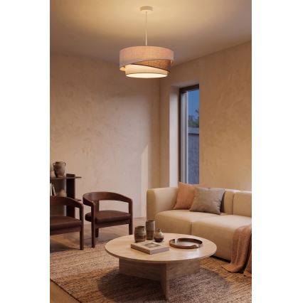Brilagi - Luster na sajli ARROW 1xE27/60W/230V, prečnik 45 cm, bež/braon/bela