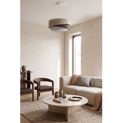 Brilagi - Luster na sajli ARROW 1xE27/60W/230V, prečnik 45 cm, bež/braon/bela