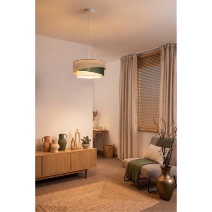 Brilagi - Luster na sajli ARROW 1xE27/60W/230V prečnik 45 cm bež/zelena/bela