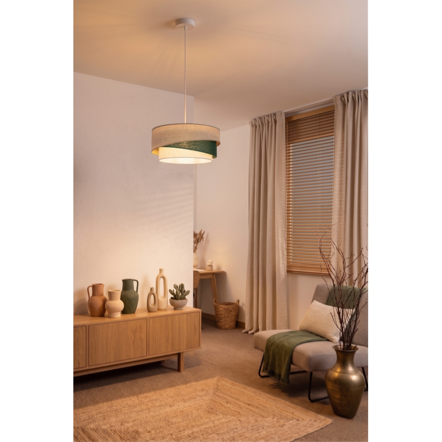 Brilagi - Luster na sajli ARROW 1xE27/60W/230V prečnik 45 cm bež/zelena/bela