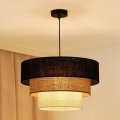 Brilagi - Luster na sajli ASPEN LUNETA 1xE27/15W/230V, prečnik 45 cm, crna/bež/krem