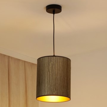 Brilagi - Luster na sajli BOSTON ROLLER 1xE27/15W/230V prečnik 21 cm slama braon/zlatna