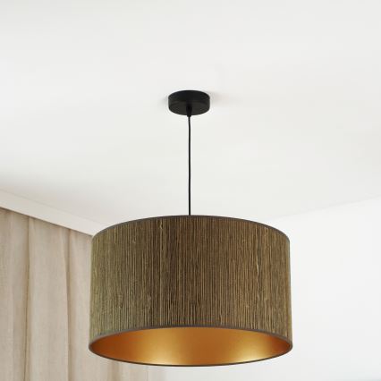 Brilagi - Luster na sajli BOSTON ROLLER 1xE27/15W/230V prečnik 45 cm slama braon/zlatna