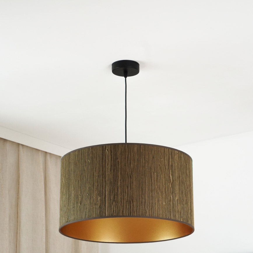 Brilagi - Luster na sajli BOSTON ROLLER 1xE27/15W/230V prečnik 45 cm slama braon/zlatna