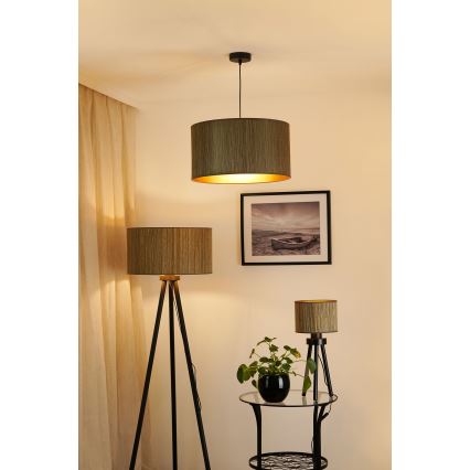 Brilagi - Luster na sajli BOSTON ROLLER 1xE27/15W/230V prečnik 45 cm slama braon/zlatna