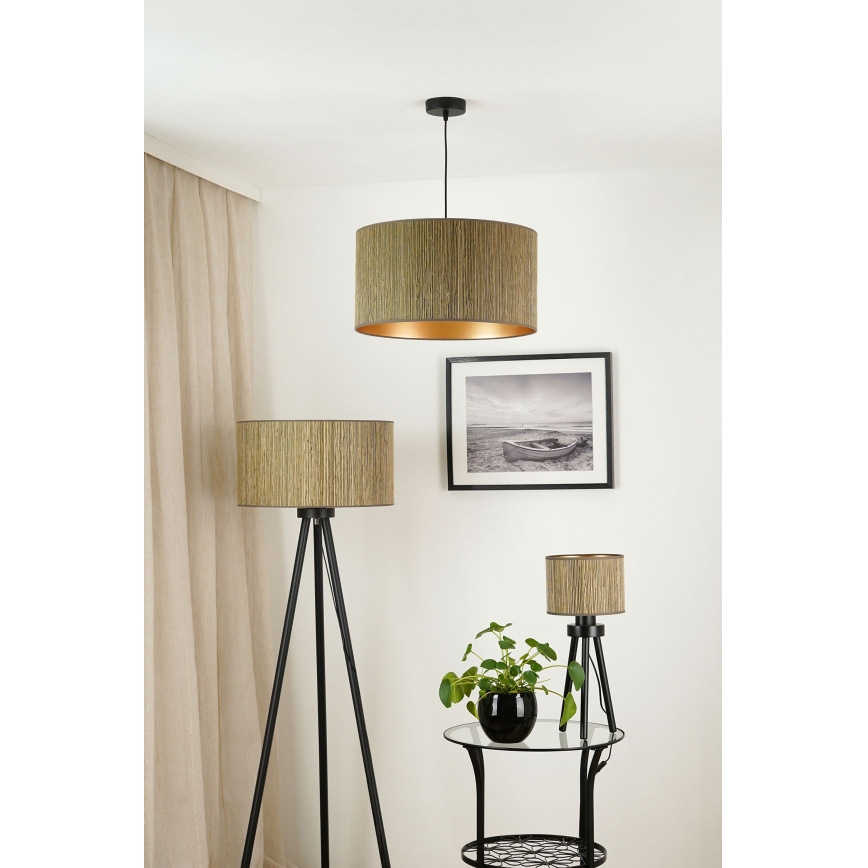 Brilagi - Luster na sajli BOSTON ROLLER 1xE27/15W/230V prečnik 45 cm slama braon/zlatna