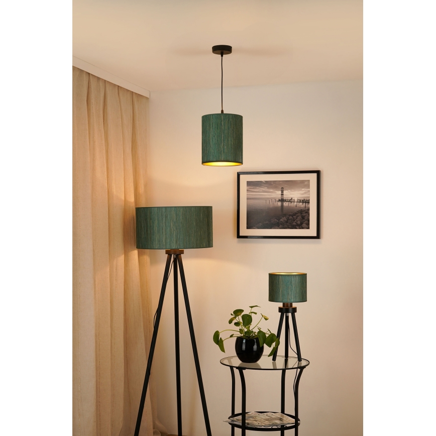 Brilagi - Luster na sajli BOSTON ROLLER 1xE27/15W/230V prečnik 21 cm slama zelena/zlatna