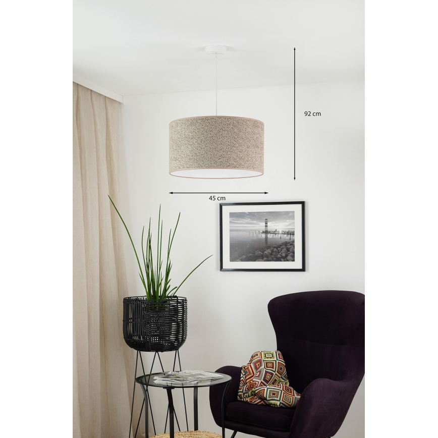 BRILAGI - Luster na sajli BOUCLE ROLLER 1xE27/15W/230V, prečnik 45 cm, braon