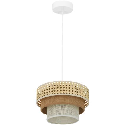Brilagi - Luster na sajli CEDAR LUNETA 1xE27/15W/230V prečnik 25 cm ratan/braon/krem
